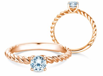 Verlobungsring Classic Loop in 14K Roségold mit Diamant 0,50ct G/SI
