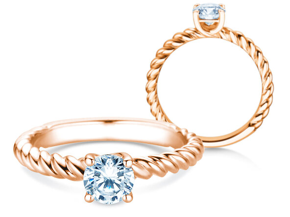 Verlobungsring Classic Loop in 9K Roségold mit Diamant 1,00ct H/SI