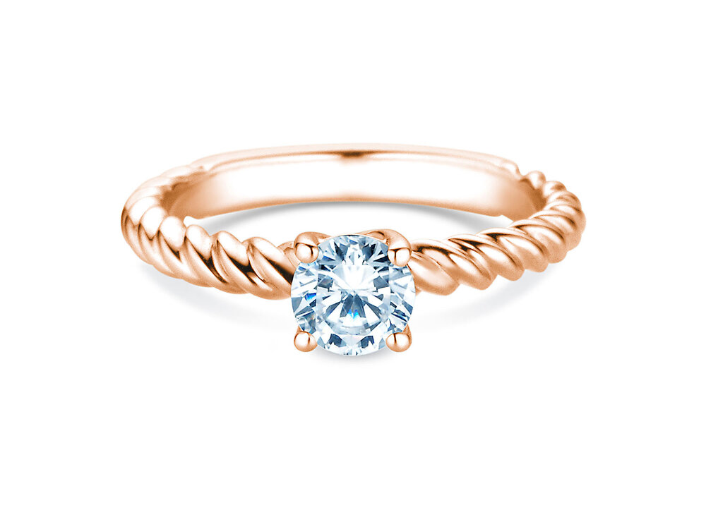Verlobungsring Classic Loop in 9K Roségold mit Labordiamant 0,75ct D/IF