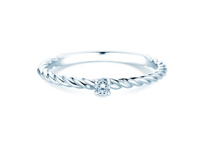 Verlobungsring Classic Loop in Silber 925/- mit Diamant 0,05ct H/SI