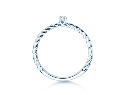 Verlobungsring Classic Loop in Silber 925/- mit Diamant 0,05ct H/SI