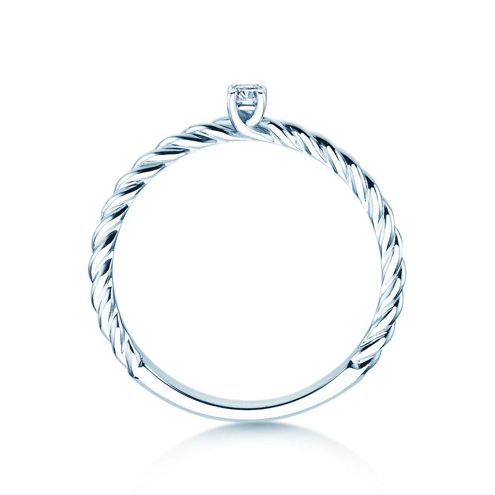 Verlobungsring Classic Loop in Silber 925/- mit Diamant 0,05ct G/SI