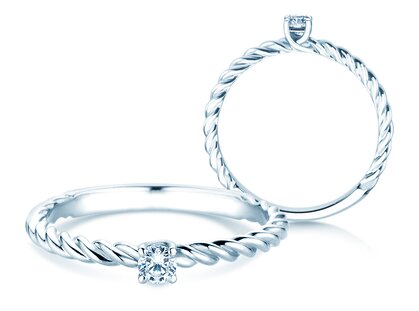 Verlobungsring Classic Loop in Silber 925/- mit Diamant 0,10ct G/SI