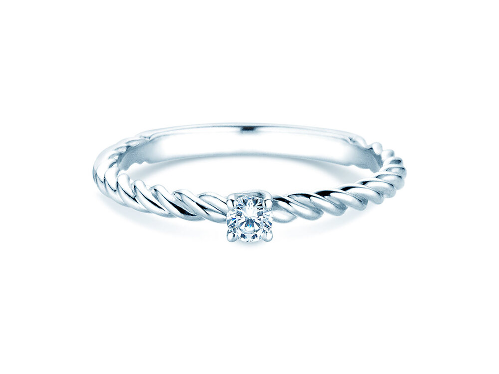 Verlobungsring Classic Loop in Silber 925/- mit Diamant 0,10ct G/SI