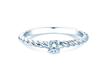 Verlobungsring Classic Loop in 18K Weißgold mit Diamant 0,15ct H/SI