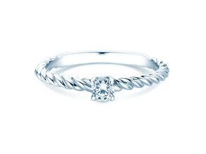 Verlobungsring Classic Loop in 18K Weißgold mit Diamant 0,15ct H/SI