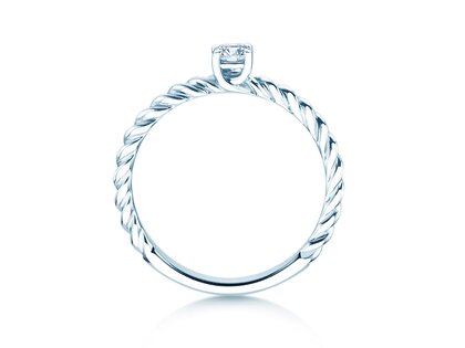 Verlobungsring Classic Loop in 18K Weißgold mit Diamant 0,15ct H/SI