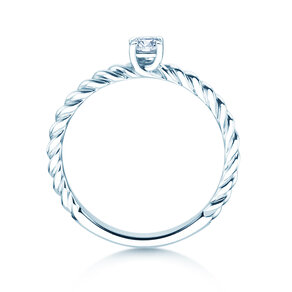 Verlobungsring Classic Loop in 18K Weißgold mit Diamant 0,15ct H/SI
