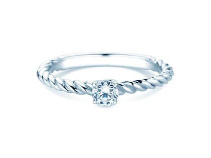 Verlobungsring Classic Loop in 9K Weißgold mit Diamant 0,20ct H/SI