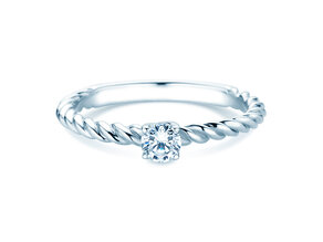 Verlobungsring Classic Loop in 9K Weißgold mit Diamant 0,20ct H/SI