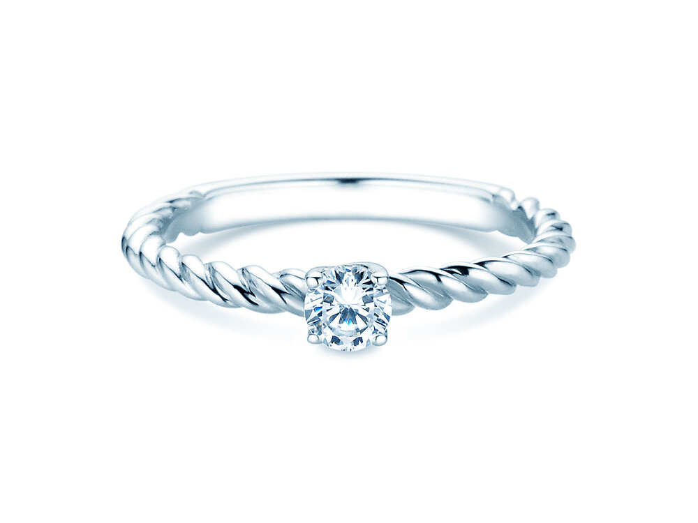 Verlobungsring Classic Loop in 14K Weißgold mit Diamant 0,20ct G/SI