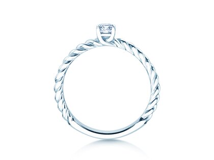 Verlobungsring Classic Loop in 9K Weißgold mit Diamant 0,20ct H/SI