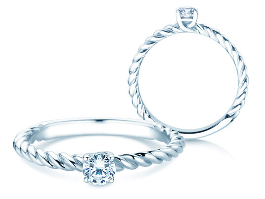 Verlobungsring Classic Loop in 14K Weißgold mit Labordiamant 0,25ct E/VS