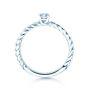 Verlobungsring Classic Loop in 9K Weißgold mit Diamant 0,25ct H/SI