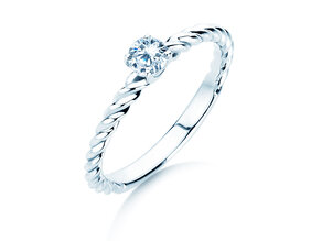 Verlobungsring Classic Loop in 9K Weißgold mit Diamant 0,25ct H/SI