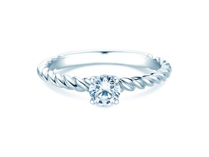 Verlobungsring Classic Loop in 9K Weißgold mit Diamant 0,30ct H/SI