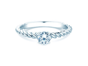 Verlobungsring Classic Loop in 9K Weißgold mit Diamant 0,30ct H/SI