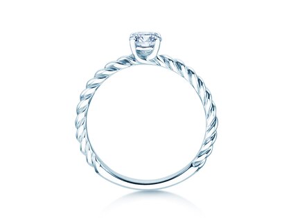 Verlobungsring Classic Loop in 9K Weißgold mit Diamant 0,30ct H/SI