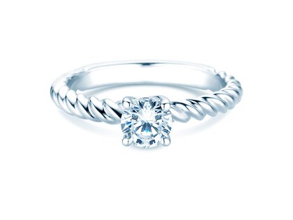Verlobungsring Classic Loop in 18K Weißgold mit Diamant 0,60ct H/SI
