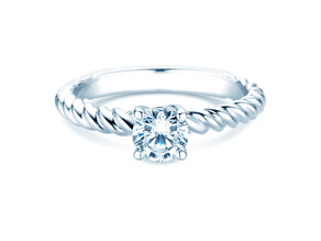Verlobungsring Classic Loop in 18K Weißgold mit Diamant 0,60ct H/SI