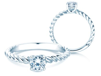 Verlobungsring Classic Loop in 9K Weißgold mit Labordiamant 0,50ct E/VS