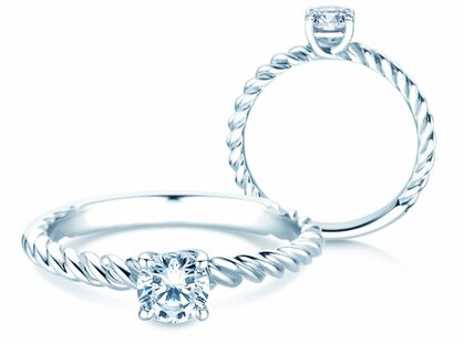 Verlobungsring Classic Loop in 14K Weißgold mit Diamant 0,50ct G/SI