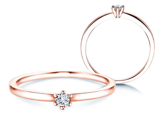 Verlobungsring Classic Petite in 14K Roségold mit Diamant 0,07ct G/SI