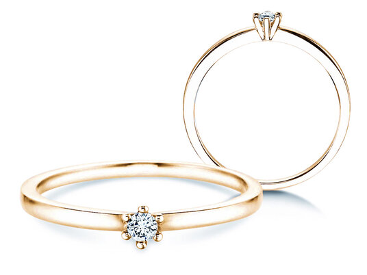 Verlobungsring Classic Petite in 14K Gelbgold mit Diamant 0,07ct G/SI