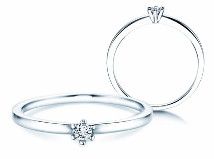 Verlobungsring Classic Petite in 14K Weißgold mit Diamant 0,07ct G/SI