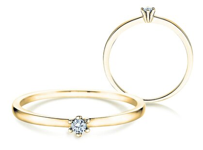 Verlobungsring Classic Petite in 14K Gelbgold mit Diamant 0,05ct