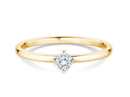 Verlobungsring Compass in 14K Gelbgold mit Diamant 0,15ct G/SI