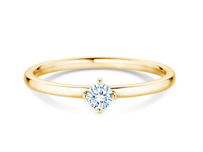 Verlobungsring Compass in 14K Gelbgold mit Diamant 0,15ct G/SI