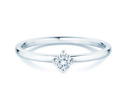 Verlobungsring Compass in 14K Weißgold mit Diamant 0,15ct G/SI