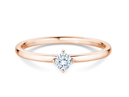 Verlobungsring Compass in 14K Roségold mit Diamant 0,15ct G/SI