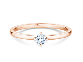 Verlobungsring Compass in 14K Roségold mit Diamant 0,15ct G/SI