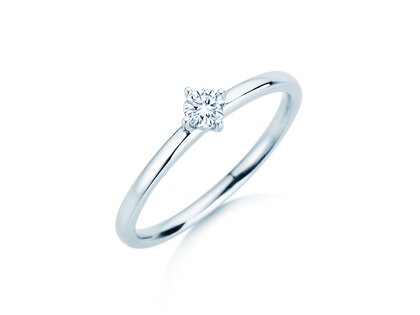 Verlobungsring Compass in 14K Weißgold mit Diamant 0,15ct G/SI
