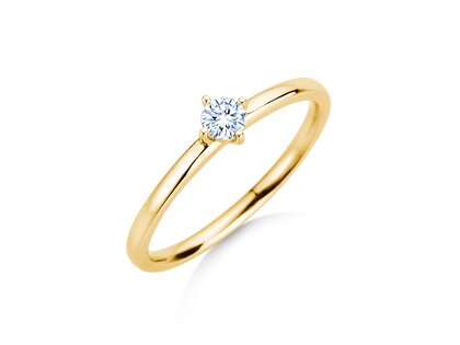 Verlobungsring Compass in 14K Gelbgold mit Diamant 0,15ct G/SI