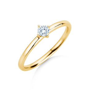 Verlobungsring Compass in 14K Gelbgold mit Diamant 0,15ct G/SI