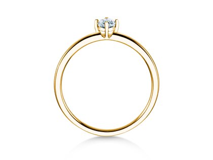 Verlobungsring Compass in 14K Gelbgold mit Diamant 0,15ct G/SI