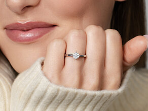 Verlobungsring Compass in 14K Weißgold mit Diamant 1,00ct D/IF