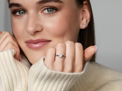 Verlobungsring Compass in 14K Weißgold mit Diamant 1,00ct D/IF