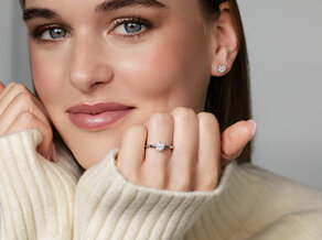 Verlobungsring Compass in 14K Weißgold mit Diamant 1,00ct D/IF