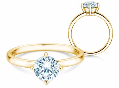 Verlobungsring Compass in 14K Gelbgold mit Diamant 0,50ct G/SI