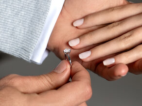 Verlobungsring Compass in 14K Weißgold mit Diamant 1,00ct D/IF