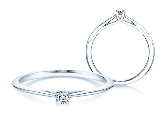 Verlobungsring Delight in 18K Weißgold mit Diamant 0,07ct H/SI