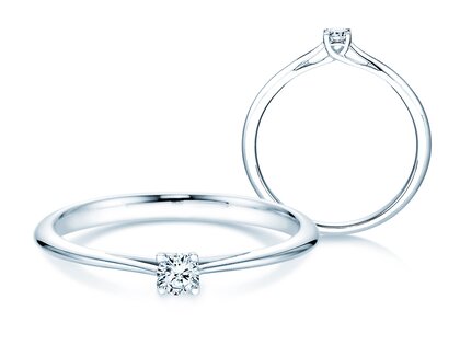 Verlobungsring Delight in 18K Weißgold mit Diamant 0,10ct H/SI