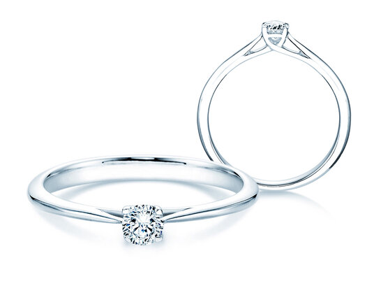 Verlobungsring Delight in 14K Weißgold mit Diamant 0,20ct H/SI