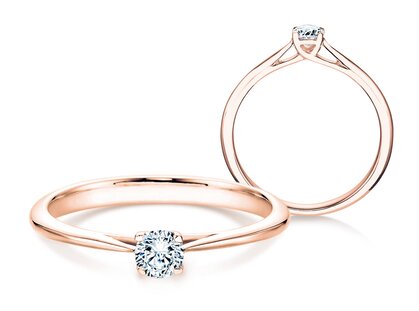 Verlobungsring Delight in 14K Roségold mit Diamant 0,25ct H/SI