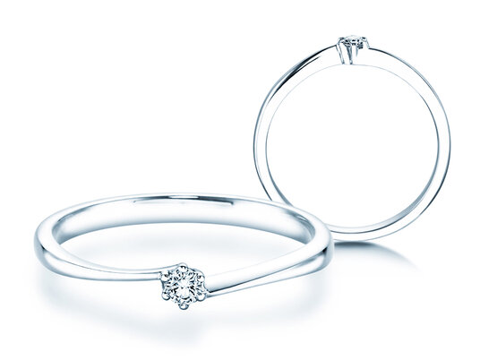 Verlobungsring Devotion in 14K Weißgold mit Diamant 0,07ct H/SI