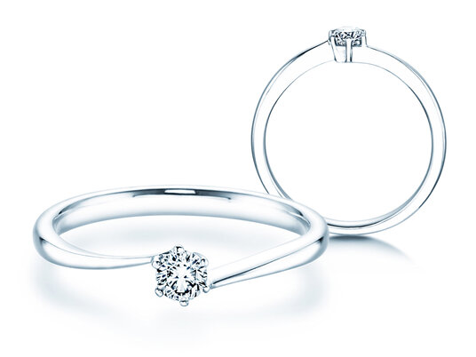 Verlobungsring Devotion in 18K Weißgold mit Diamant 0,15ct H/SI